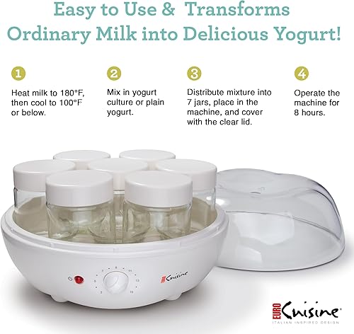 Miniatura 6 de Euro Cuisine YM80 - Máquina de yogur color blanco 96 pulgadas
