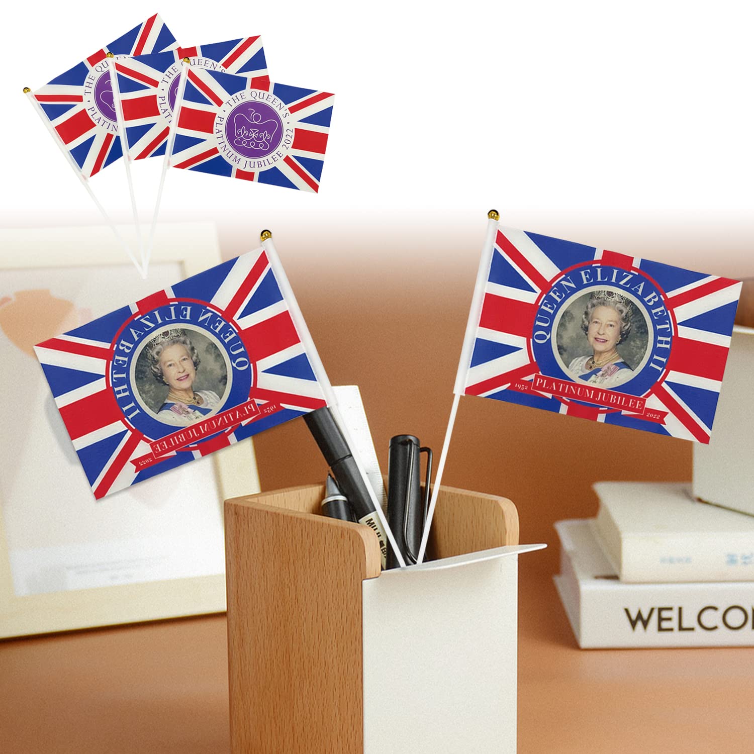 Wimpelkette Queen Platinum Jubilee 2022 – 2 Stück, Je 5,5 M, Union Jack Design, Für Partys & Dekoration
