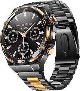 Blackview Men’s Smart Watch, GPS Fitness Smart Watch with Bluetooth Calls, 1.43 Inches AMOLED Smartwatch 110+ Sports Modes/PA/Heart Rate Monitor/SpO2/Flashlight/Busla for Android iOS
