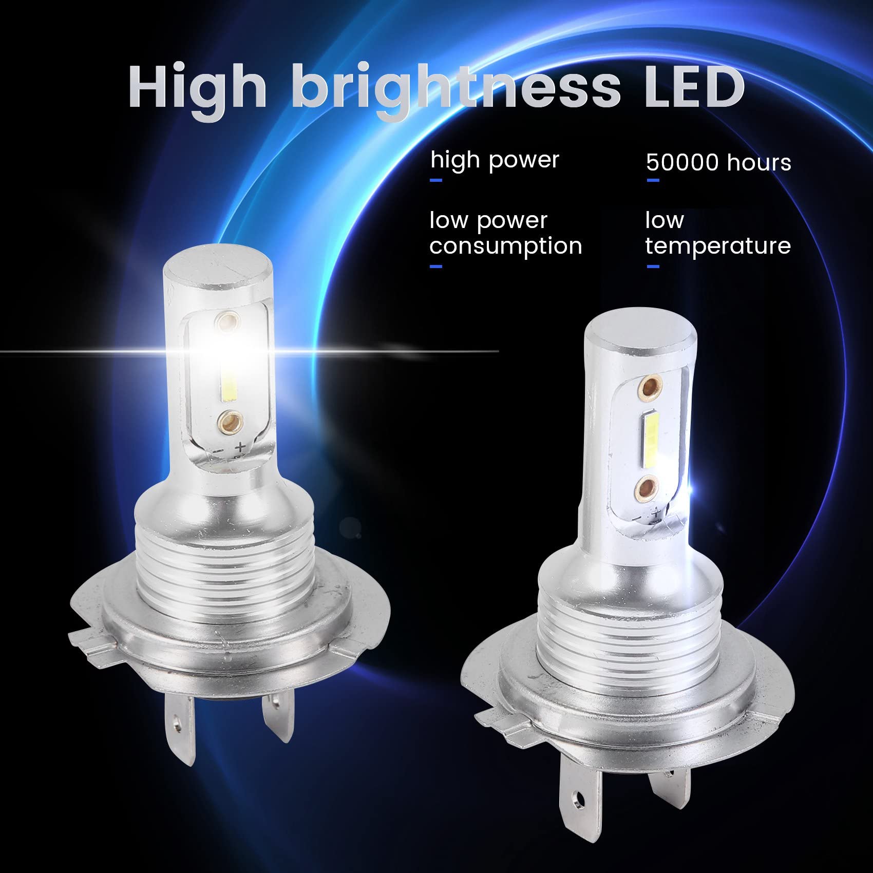 2x H7 Led Far 6000k Süper Beyaz 110w 8000lm Far Kiti Sis Lambası Ampul Kiti Uzun