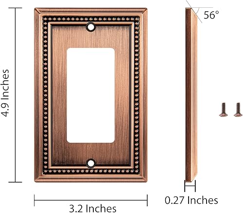 Vista 56 de Henne Bery Sunken Pearls - placa decorativa de pared para interruptor (Palanca simple, 2 unidades, níquel satinado)