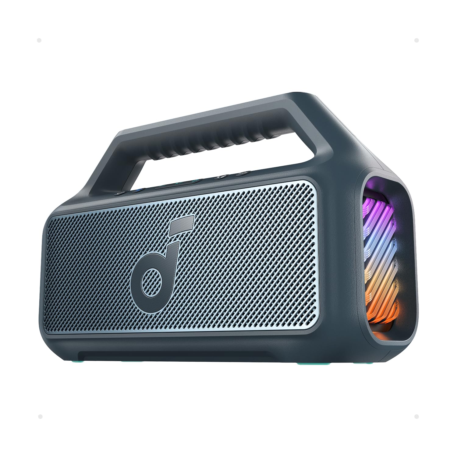 Soundcore Boom 2 Outdoor Speaker, 80W, Subwoofer, BassUp 2.0, 24H Playtime, IPX7 Waterproof, Floatable, RGB Lights, USB-C, Custom EQ, Bluetooth 5.3, Portable for Outdoors, Camping, Beach (Renewed)