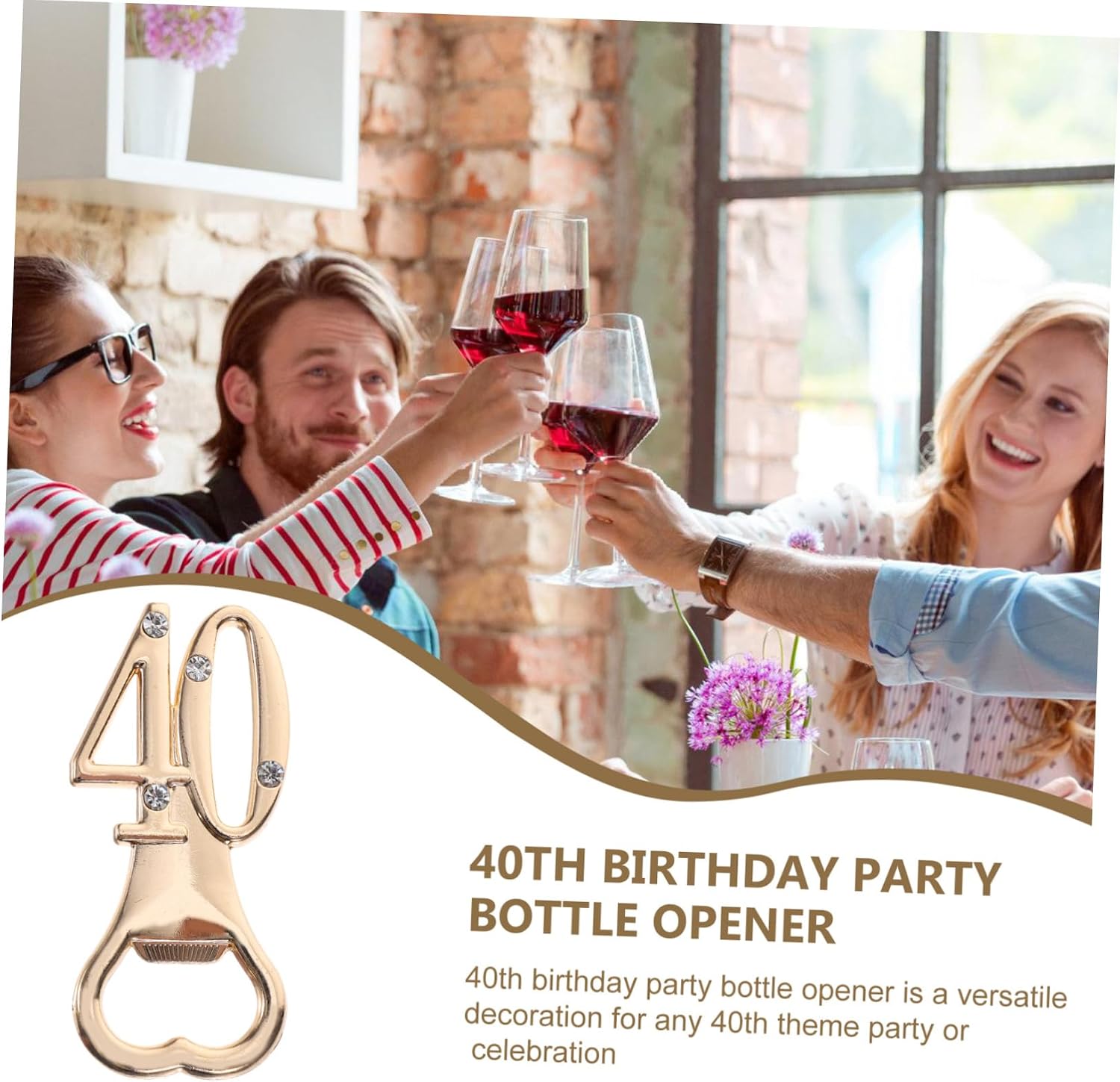 10pcs 40th Birthday Bottle Opener Set Metal Wine Opener Party Favors for Guests