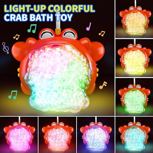 Miniatura 2 de Cabezal de ducha de juguetes de baño para 1-3 bebés niños de 4 a 8 meses, máquina de burbujas iluminada para niños pequeños de 2 a 4 años, juegos