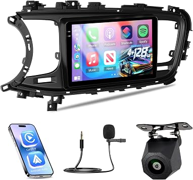 4+128G 9 inch Android IPS Incell Touchscreen for Kia Optima 2013-2015 Radio | Wireless Carplay and Android Auto, 5G/WiFi, GPS, Split Screen, Bluetooth 5.0, SWC + Backup Camera
