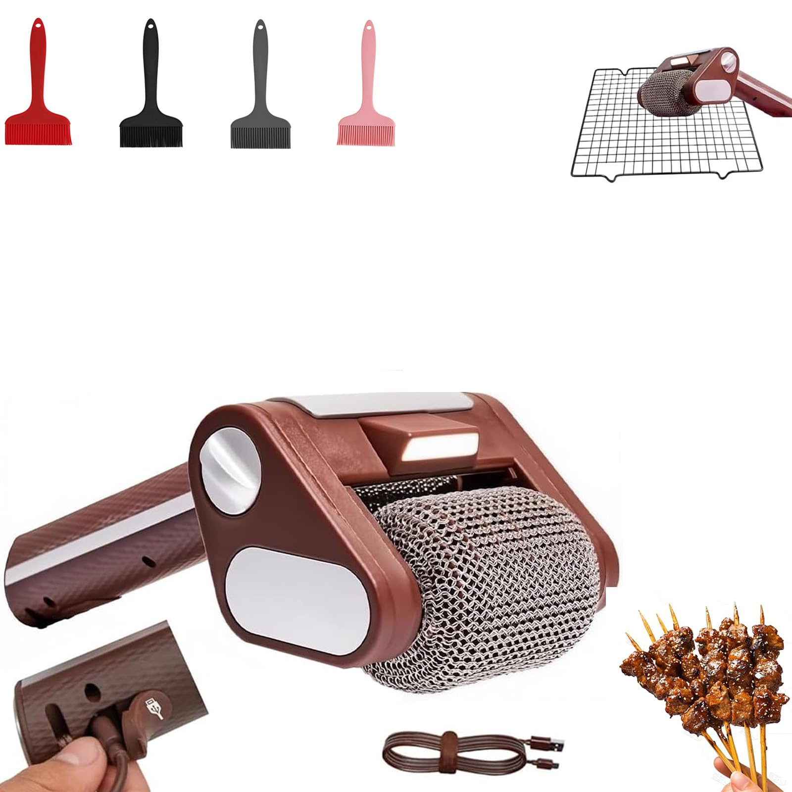 Rouleau en acier inoxydable tournant à 350 TR/Min pour grilles et barbecue
