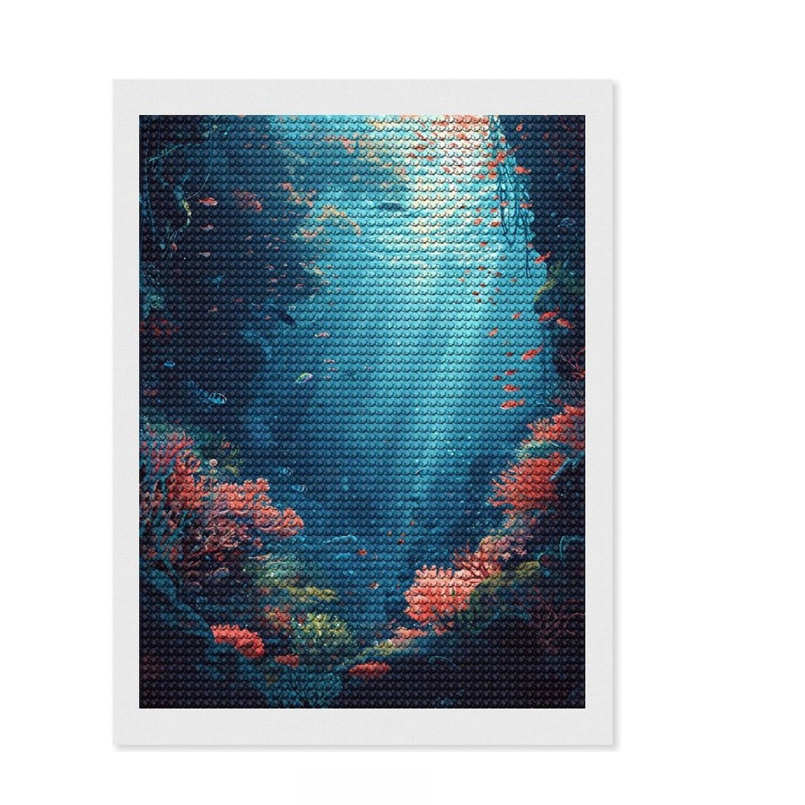 Junmoney Stunning Sea Views Diamond Painting Set 12"x16", Printed Canvas, Finish and Display, Home Wall Decor, Gift Idea, Neat Printed Canvas