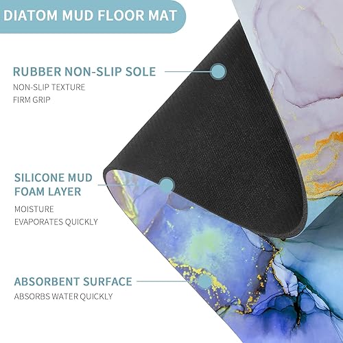 Miniatura 9 de Gibelle Alfombra de baño súper absorbente, de secado rápido, delgada, para debajo de la puerta, antideslizante, parte trasera de goma, para frente