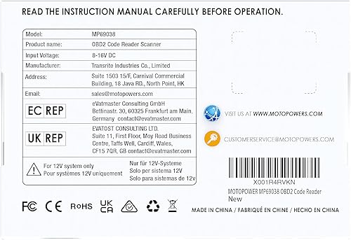 Miniatura 11 de MOTOPOWER MP69038 Escáner OBD2 del coche Lector de código de falla del motor Lector de código de falla Escáner CAN Herramienta de escaneo de