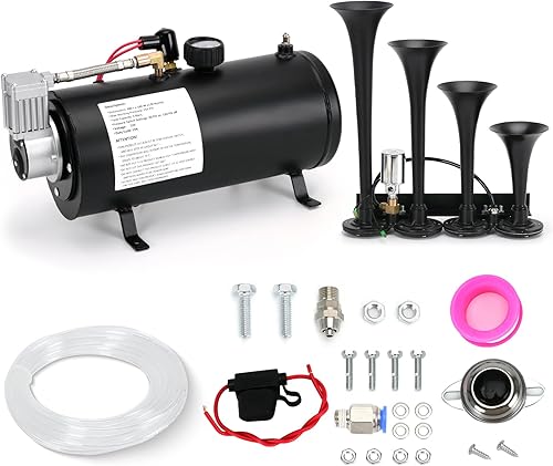 Miniatura 12 de PTNHZ Bomba de Tanque de Compresor de Aire DC 12V MAX 150PSI con Tanque de 3 Litros 0.8 Galones Para Tren, Camión, Barco, Camioneta, Autocaravana.