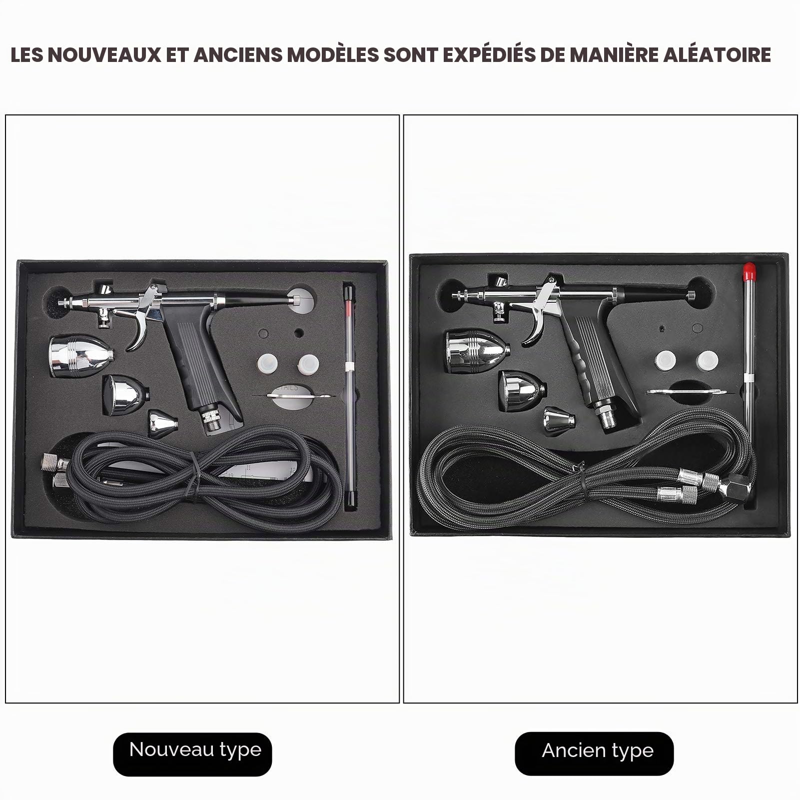 Aerographe,Aerographe Kit Complet,Mo Iwata Harder & Steenbeck Double Action pour Candy Body Tube 1/8 0,8 1 Mm Batterie 0,8 Pistolet Aérographe 0,3 Mm 0,5 Mm 0,8 Mm