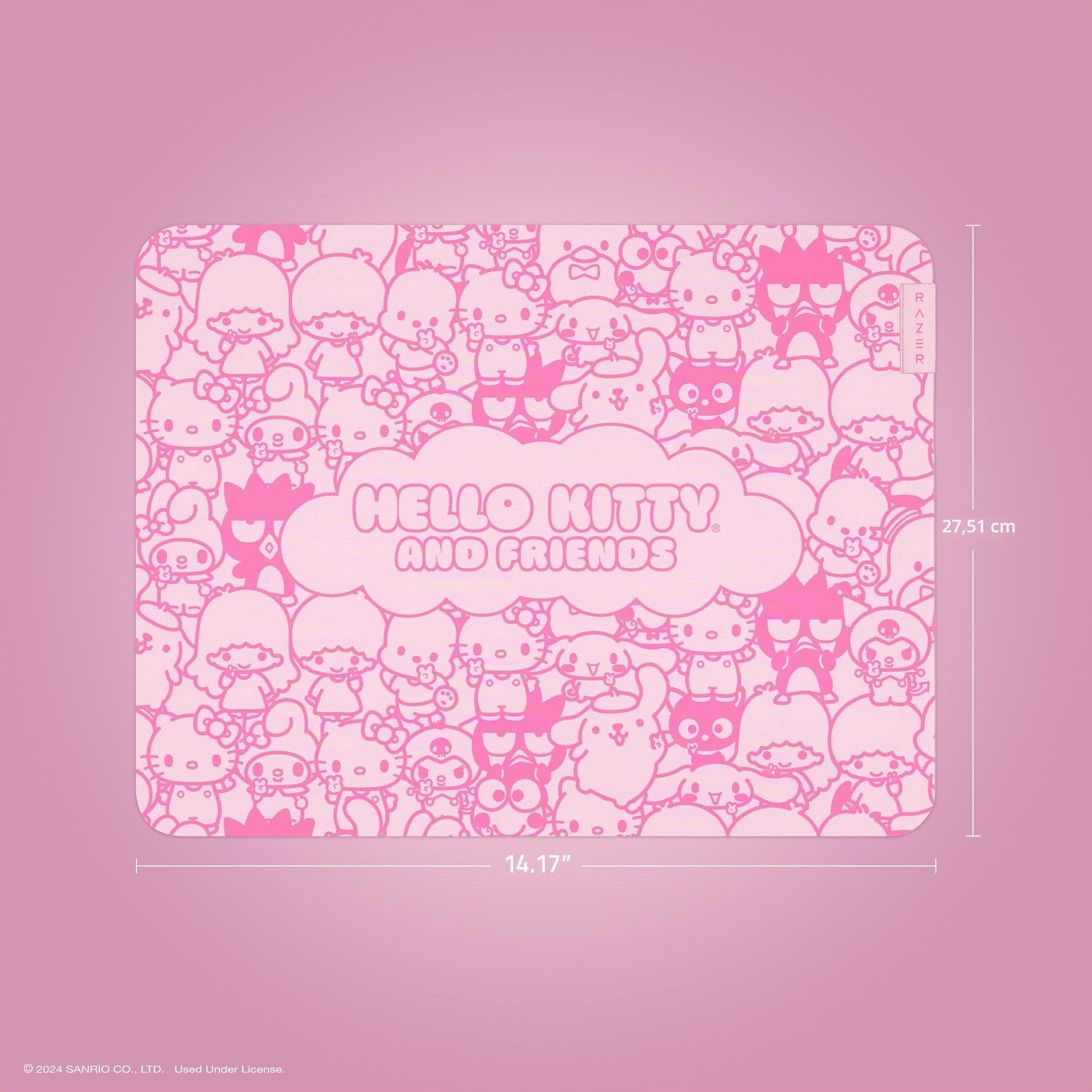Razer Gigantus V2 Stoff-Gaming-Mauspad (mittel): strukturierte Microweave-Tuchoberfläche – Dicker, hochdichter Gummischaum – rutschfeste Unterseite – Hello Kitty & Friends Edition, Hello Kitty & | Strukturierte Microweave-Stoffoberfläche, dicker, hochdich