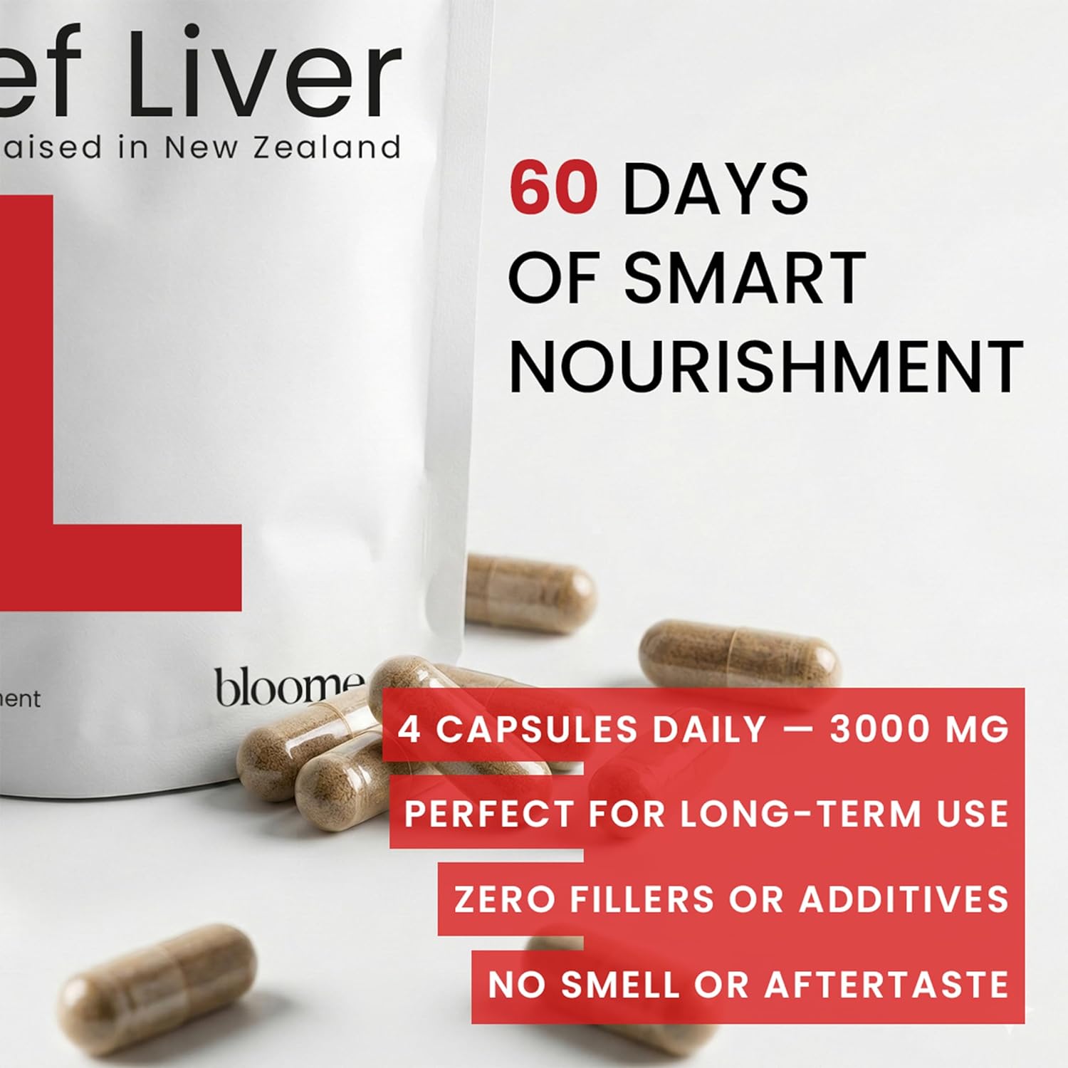 Beef Liver Capsules – USA-Made (Value Pack) Whole Food Source of 30+ Bioavailable Nutrients: Vitamin A, B12, Folate, Heme Iron, Zinc for Energy, Immunity, Skin – 100% Grass-Fed Beef Organ Supplement