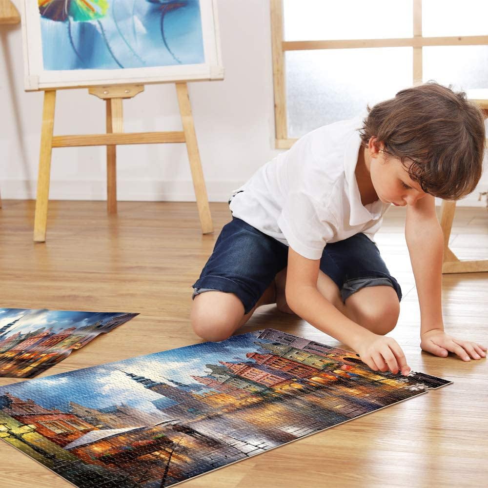 Puzzle per adulti psichedelia nella città vecchia di Cracovia Puzzle per adulti e bambini 2000 pezzi 70 x 100 cm puzzle di carte grigie per divertimento in famiglia e notte di gioco