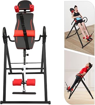 Heavy Duty Inversion Table, 300 LBS Capacity Inversion Table with Adjustable Protective Belt Inversion Table, Strength Training Inversion Equipment for 4.27-6.07ft in Height