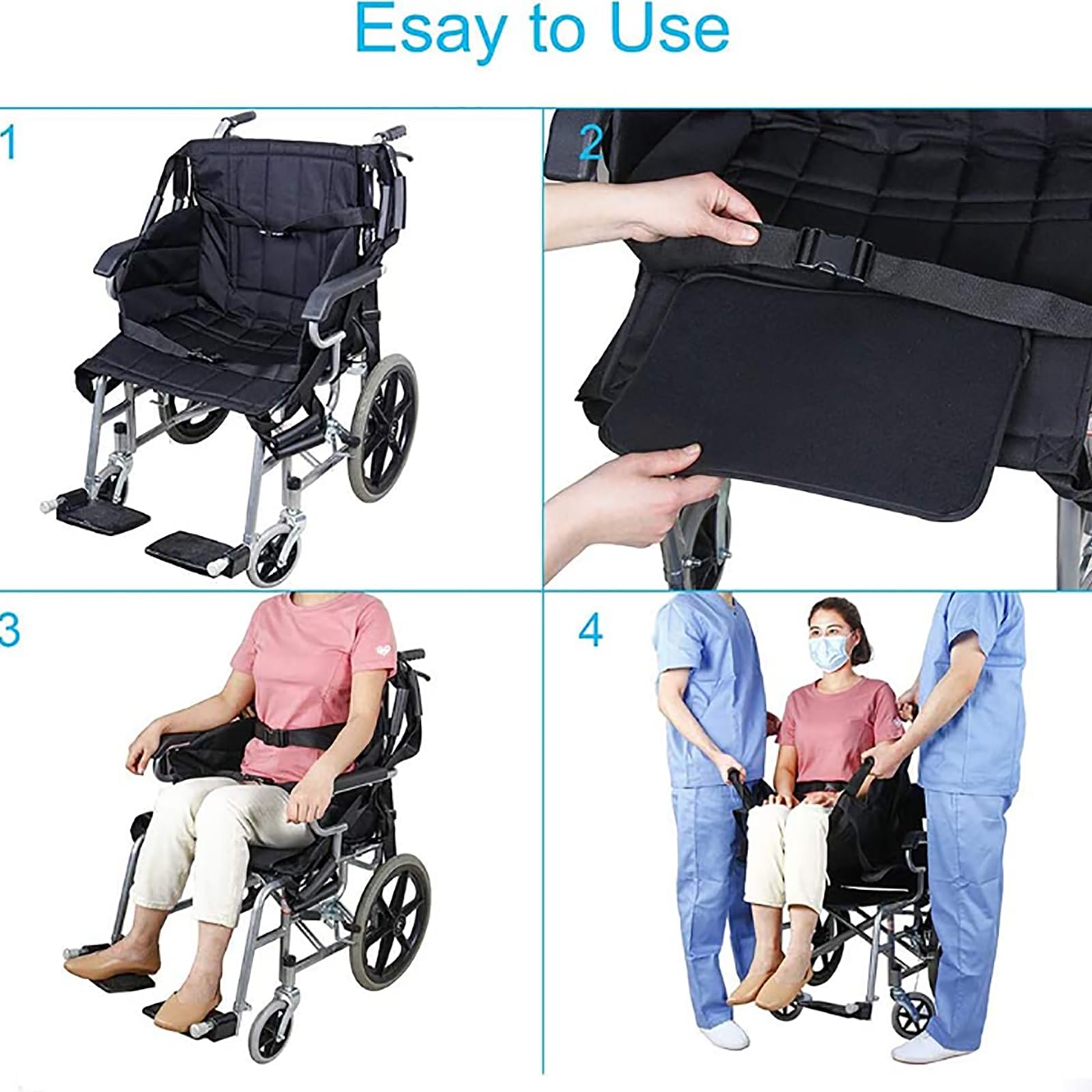 Cinturón de transferencia para pacientes, correa de elevación para personas en movimiento, soporta más de 150 kg, ideal para personas débiles y postradas en cama, enfermedades, discapacidad, mujeres