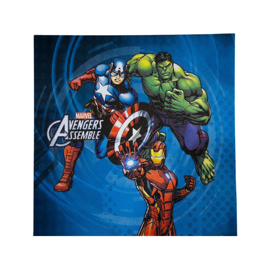 Wanna Party Superhero Inspired Theme Paper Napkins (20 Pcs) | Comic Style Superhero Birthday Napkins for Kids | Superhero Theme Party Tableware for Birthday Decoration & Celebration Supplies 1
