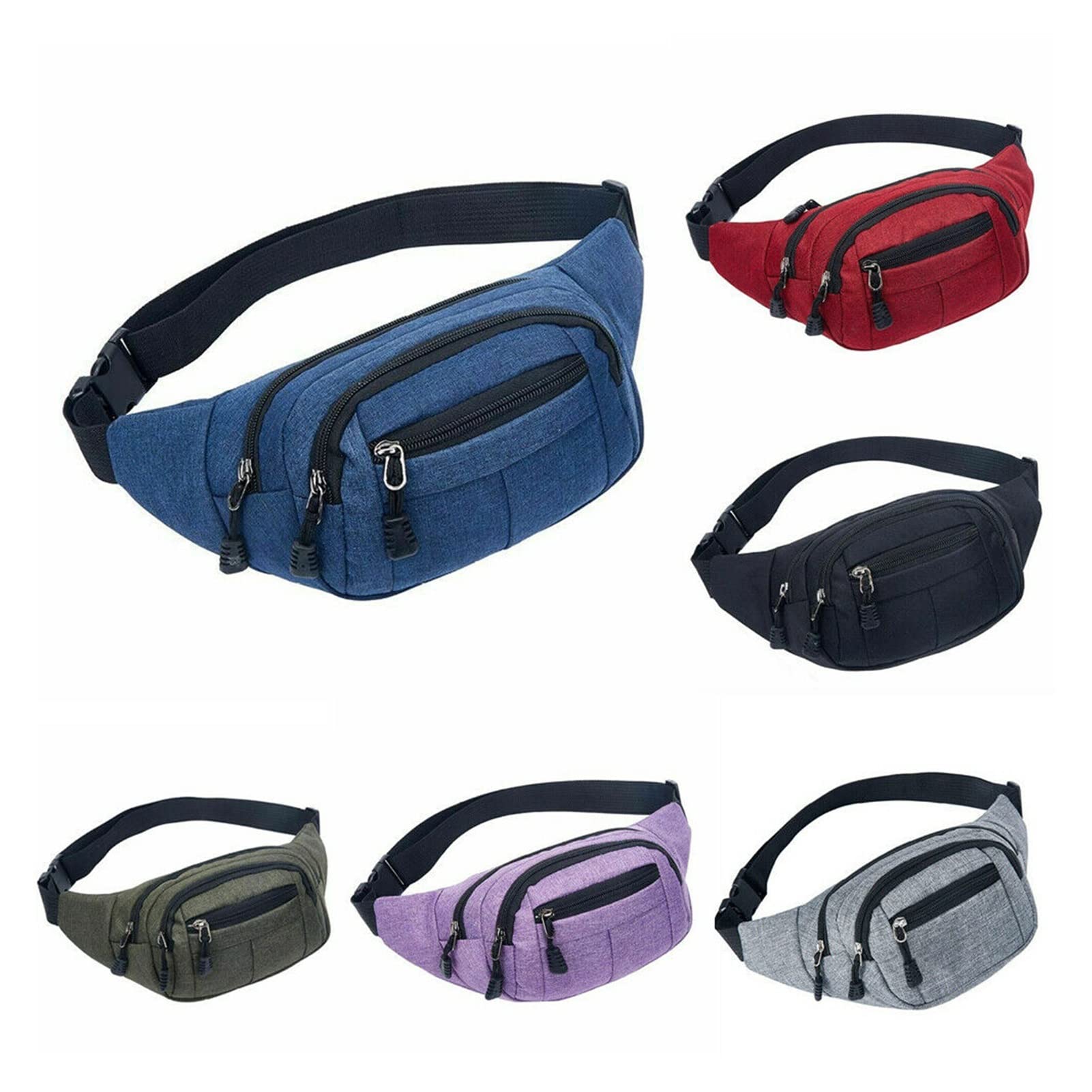 Mujeres de la Cintura Bag Pack Casual Functional Money Cinturón Bolsa Deporto Running Canvas Bag Bag Fanny