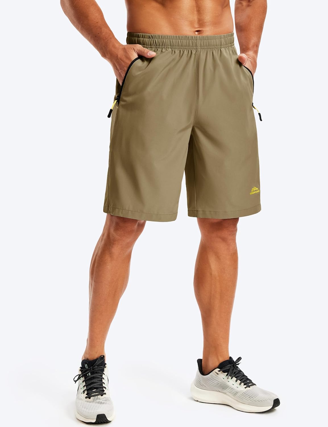 TACVASEN Men's Running Athletic Shorts 9" Quick Dry Workout Gym Shorts Lightweight Summer Shorts 3 Zipper Pockets - Image 2