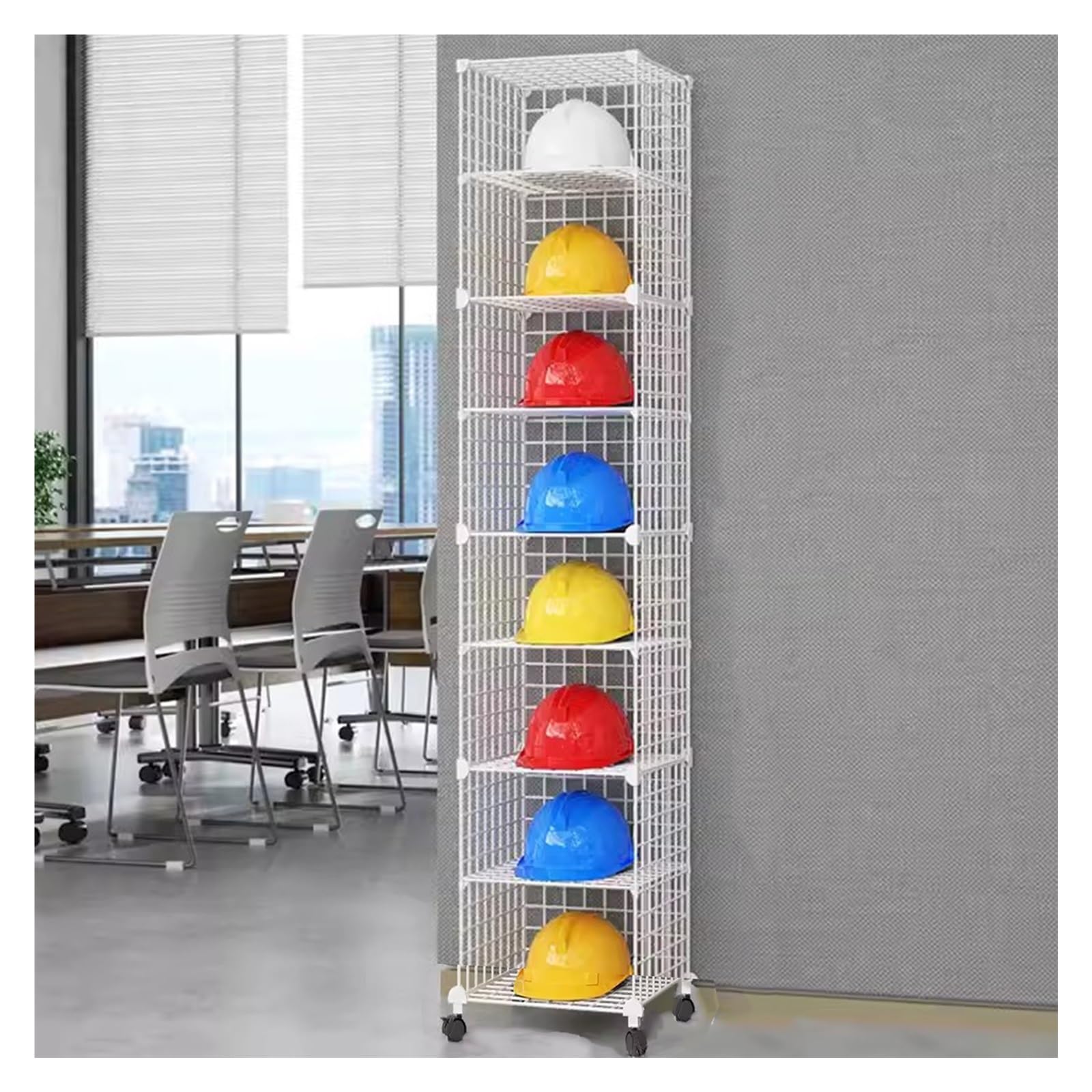 Boîtes de rangement pour casques empilables à roulettes pour éviter le désordre en atelier