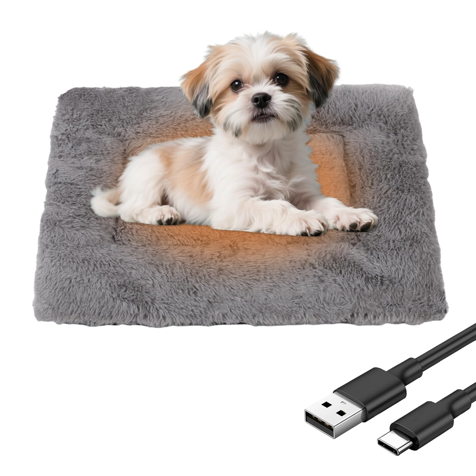 Whemyreat Pet Heating Pad 30x40 cm Heat Mat Grey Pet Warmer Mat Heated Cat Bed Warming Mat Self Heating Pad Provides Warmth for Dogs Cats Puppies Whelping and Relieves Joint Discomfort