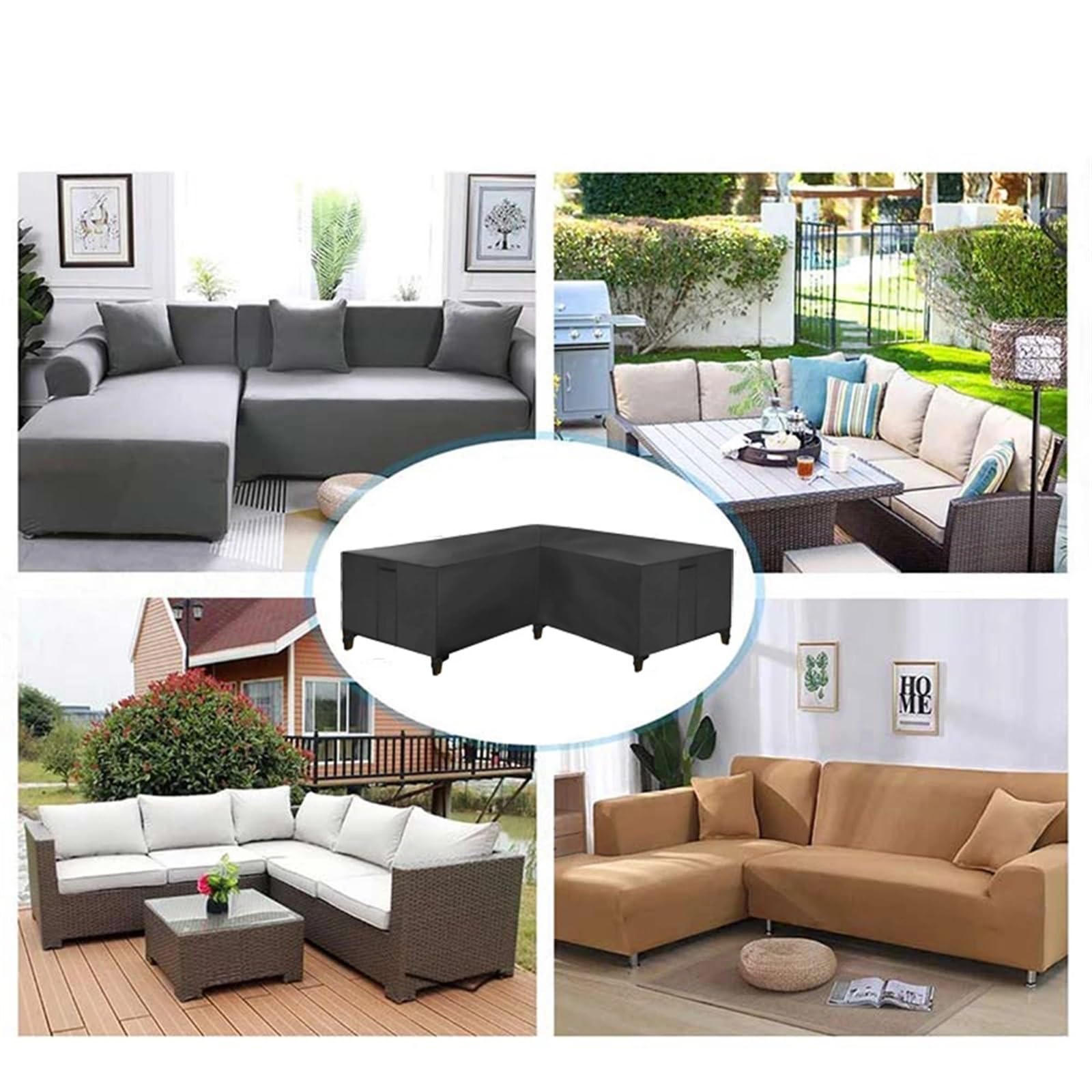 Copertura impermeabile in pelliccia di bue 420D per Ecofas V & L S Patio Protect 200 x 270 cm Outdoor Fur Shield WeatherResint BBQ copertura