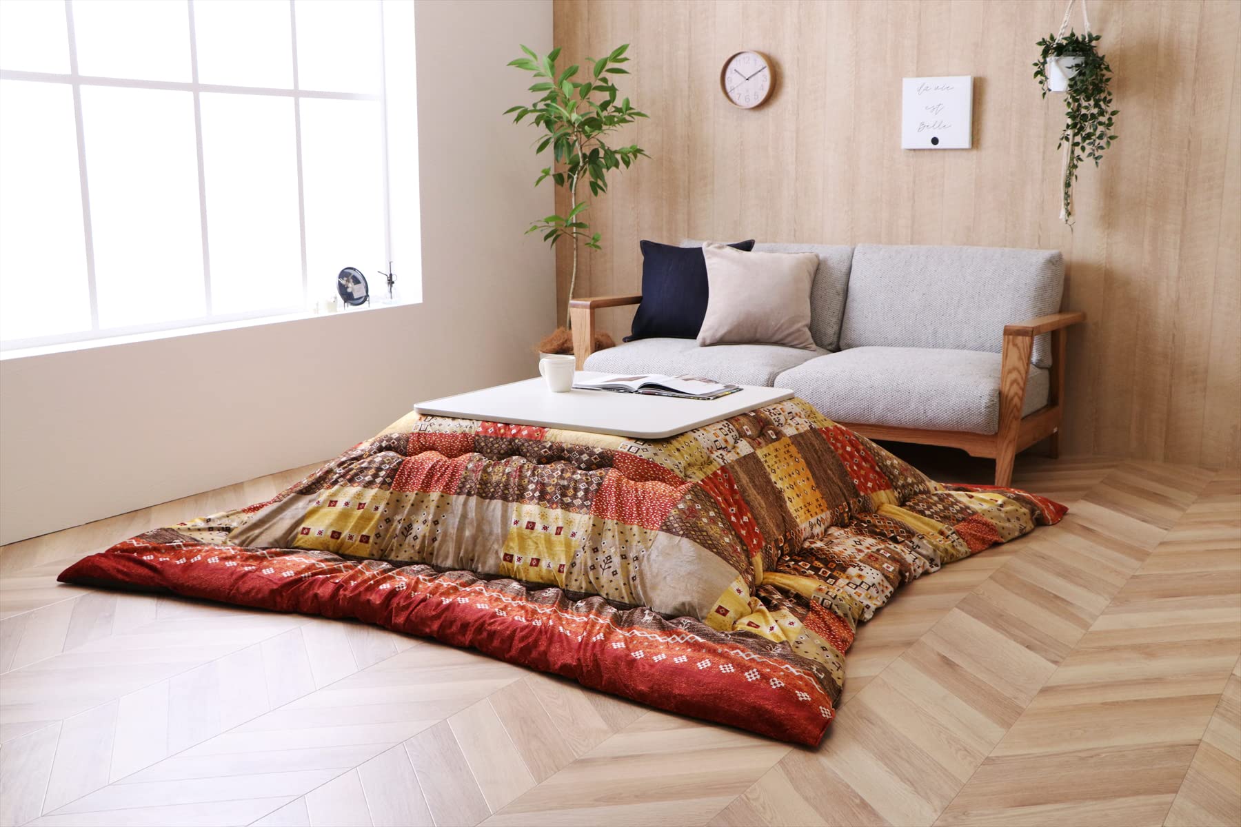 Amazon｜イケヒコ こたつ 掛け 布団 メモリア オレンジ 長方形 約205