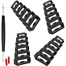 24PCS Watch Band Keepers, 16mm/18mm/20mm/22mm/24mm/26mm Watch Strap Holder Loops Retainer with Fixed Checkpoint, Black Silicone Watchband Fastener Rings Replacement Parts for Smart Sport Watches
