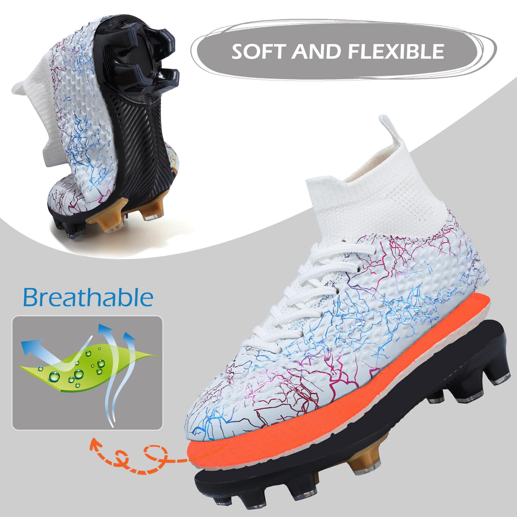 PiDaGlobal Scarpe da Calcio Bambini e Ragazzi Tacchetti da Professionali attività all'aperto Scarpe per Competizioni e Allenamento Scarpe da Calcetto per Adolescenti