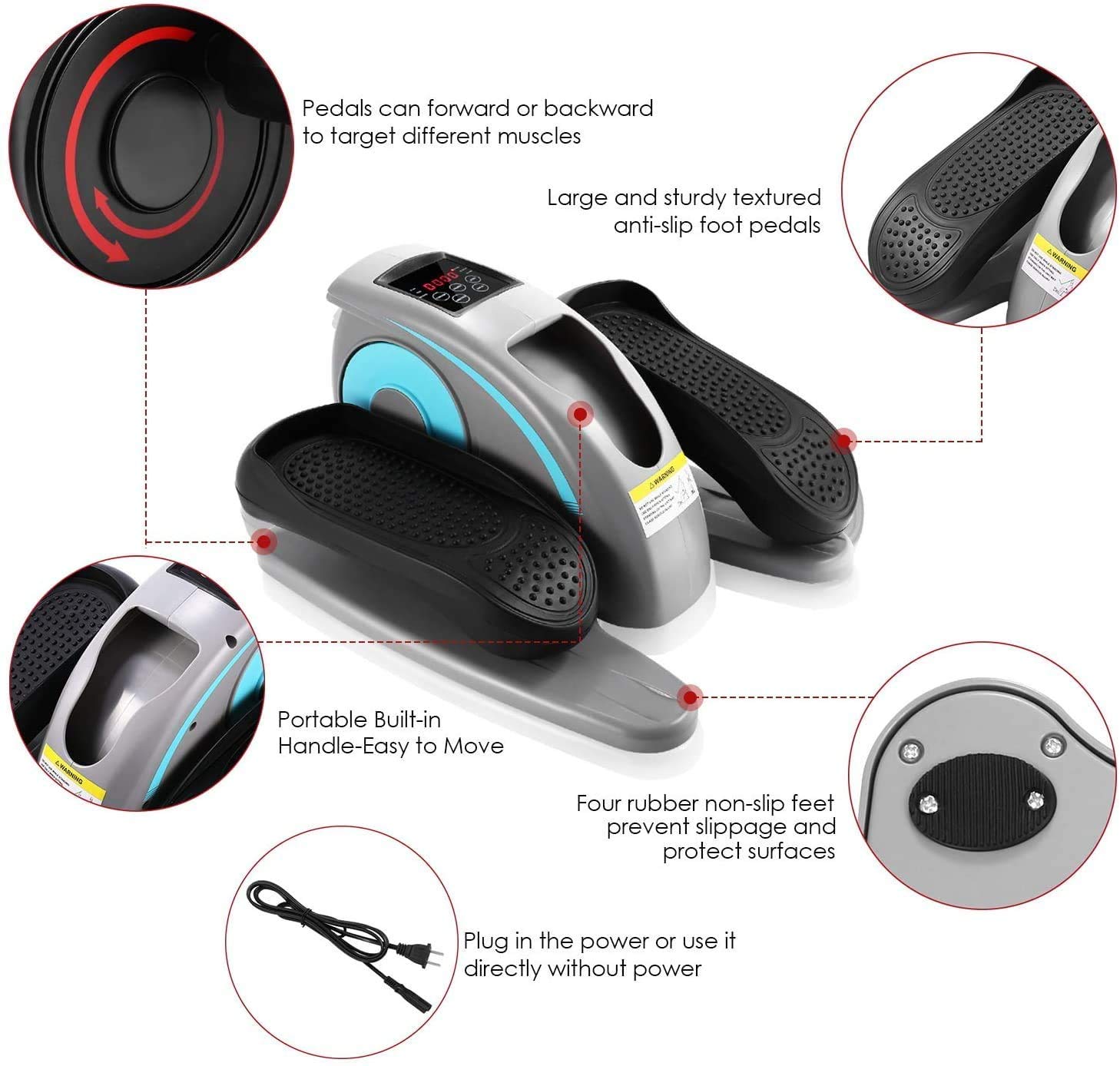 ANCHEER Under Desk Cycle, Indoor Pedal Exerciser, Electric Under Desk