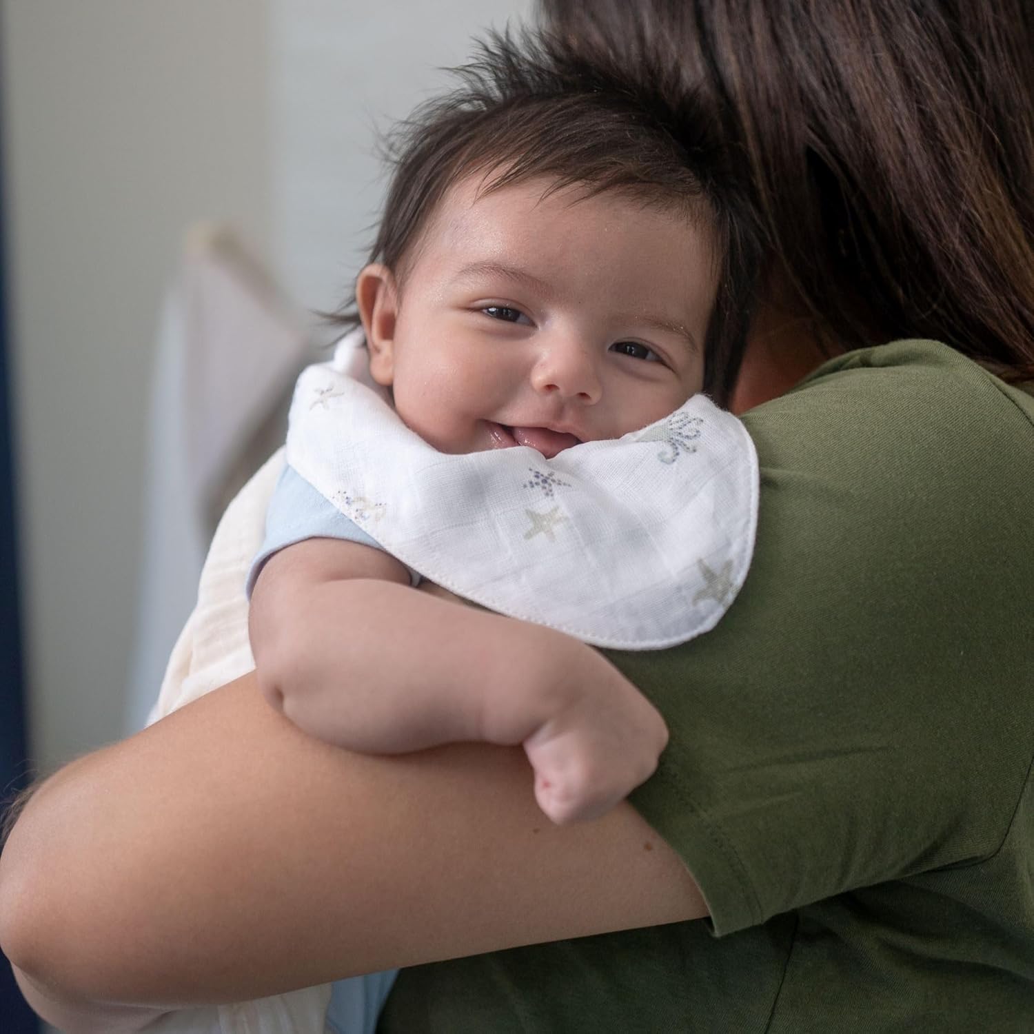 Crane Baby Bib Set, 100% Cotton Baby Bibs, Set of 3 Sea Life Cotton Muslin Bibs, Bandana Bibs Baby Bibs For Eating, Baby Eating Essentials, Drool Bibs, Baby Boy or Baby Girl Gifts, Newborn Bibs - Image 6