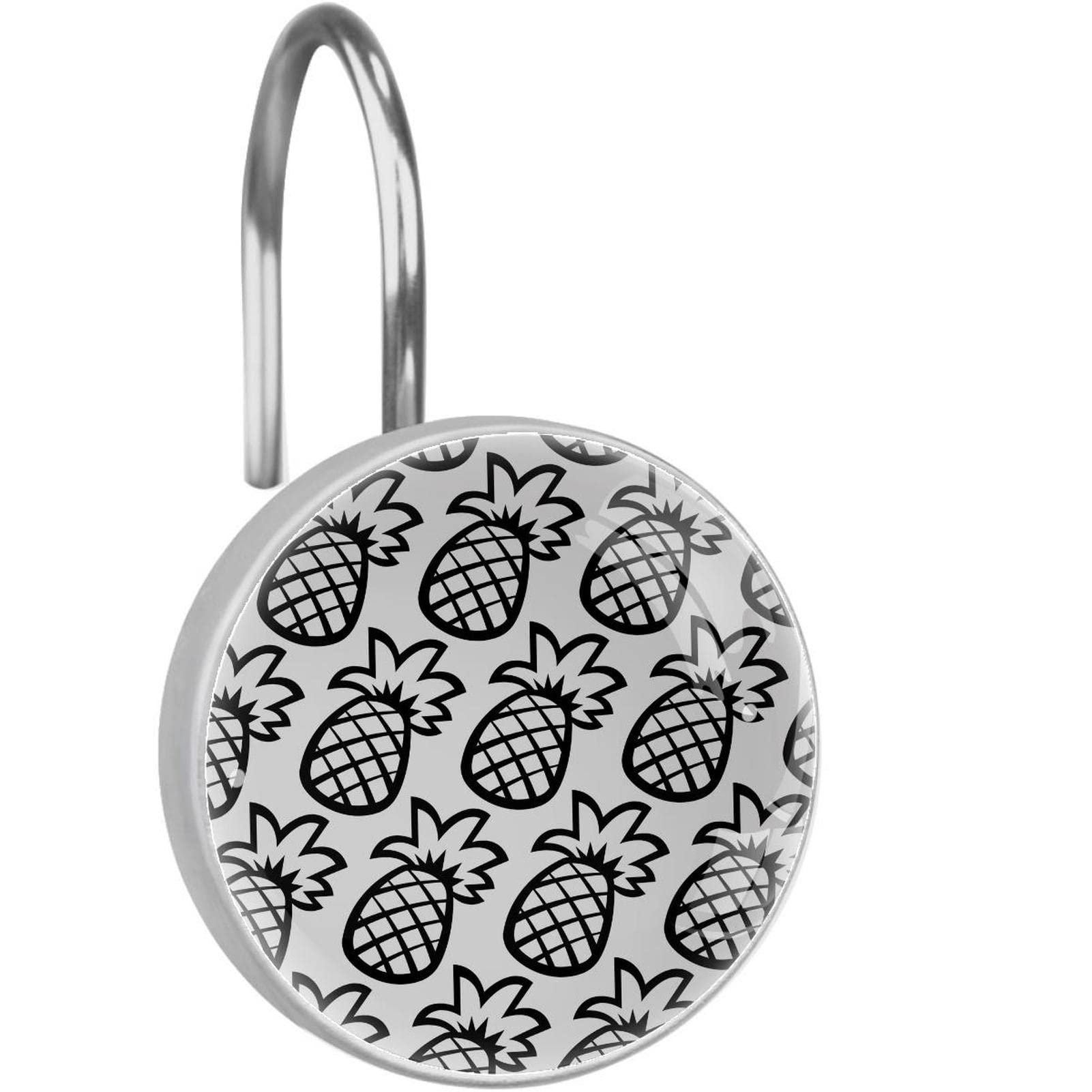 Crochets rideau de douche inox ananas de haute qualité pour salle de bain
