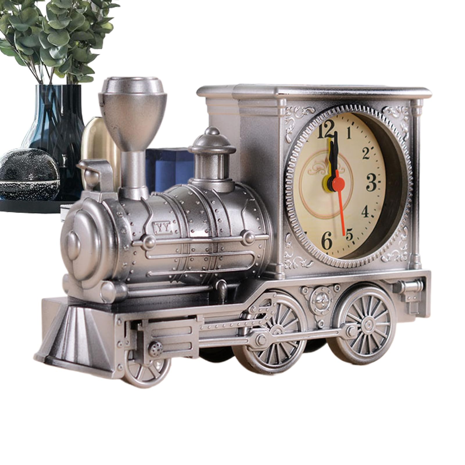 Reloj de tren de estilo vintage con alarma para decoración de mesa en sala de estar