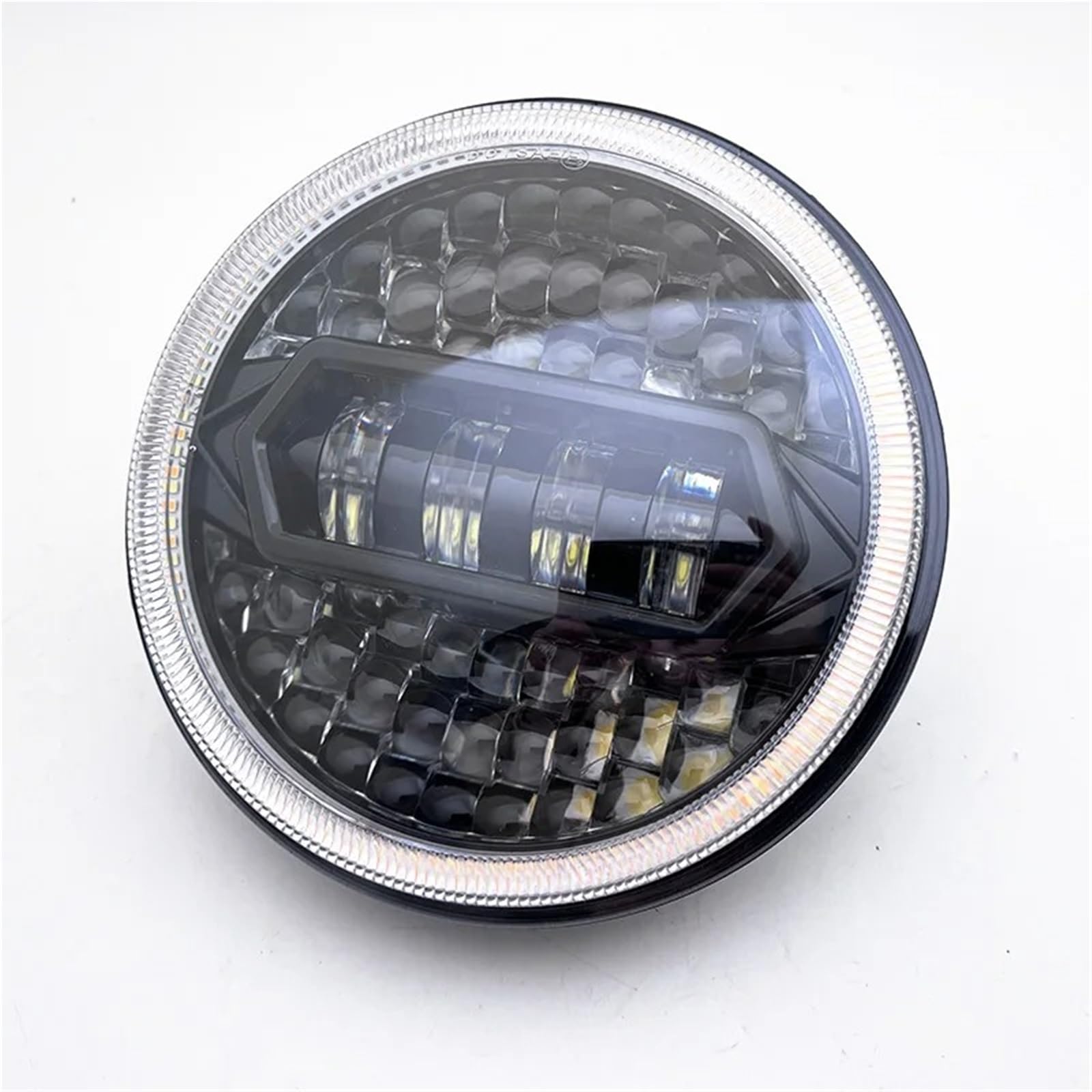 Phare LED 7 Pouces H4 Avec Feux Jour Ronds Clignotants Jaunes Blancs (effet Œil D'ange) Pour Jeep Pour Wrangler TJ 2 Portes CJ-8 Scrambler CJ-7 Phares Avant Voiture
