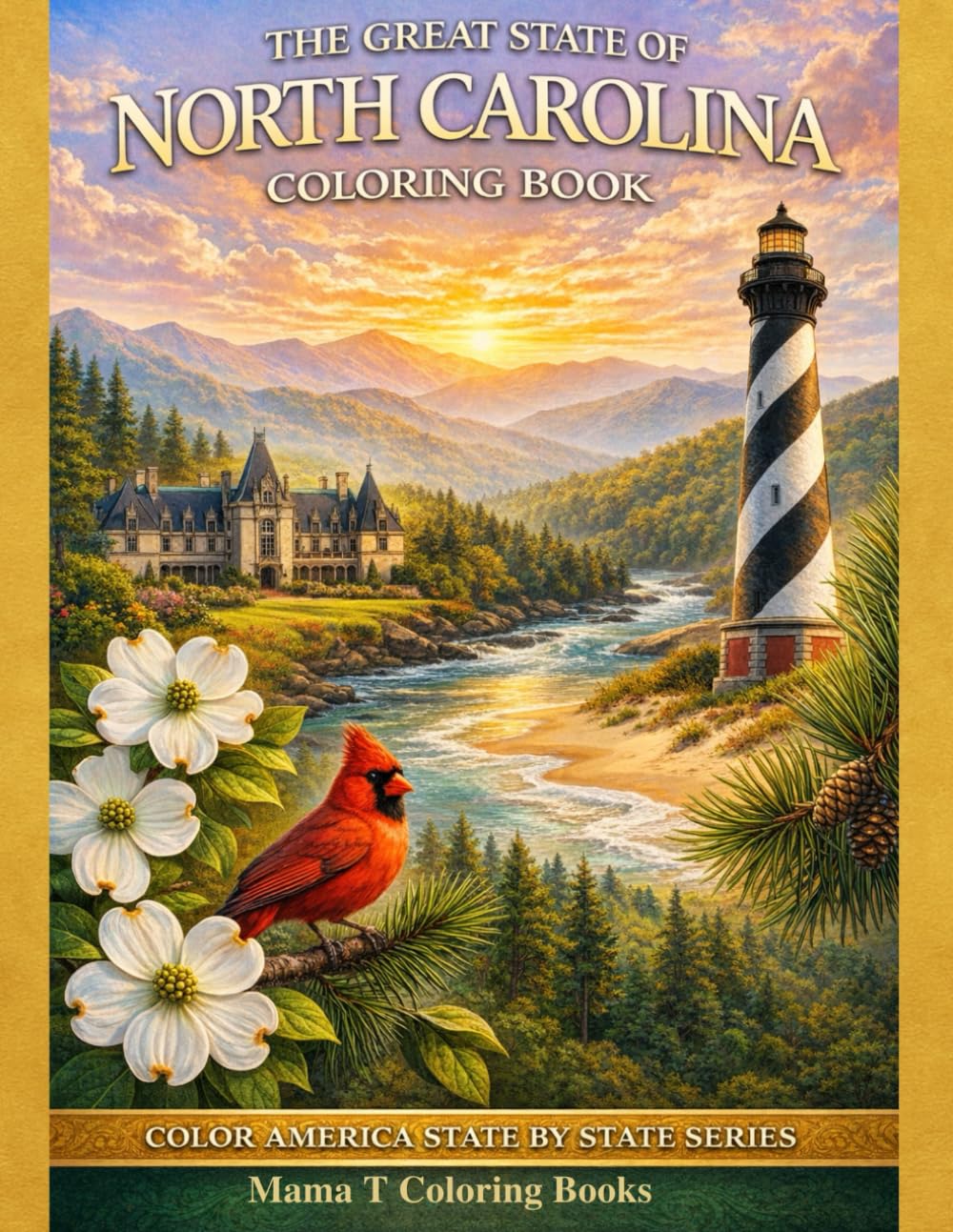 The Great State of North Carolina Coloring Book: Celebrate the Spirit, Charm, and State Heritage one page at a time: Part of The Color America State ... Lighthouses, Coastlines & Landmarks