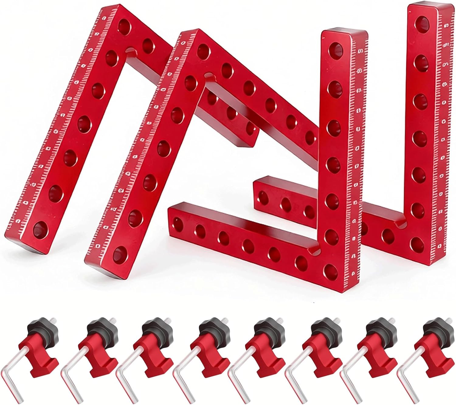 Corner Clamp for Woodworking,CNC Aluminum Alloy Right Angle Clamp,140mm/5.5" Woodworking Corner Clamp Set,90 Degree Positioning Squares Angle Clamp for DIY, Cabinet, Box & Frame Assembly