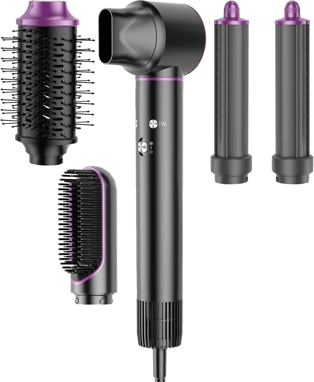 5-in-1 Air Styler – High-Speed 110,000 RPM Hair Dryer Set with Auto Curling, Straightening & Volumizing Brushes for Quick, Frizz-Free Styling & No Heat Damage