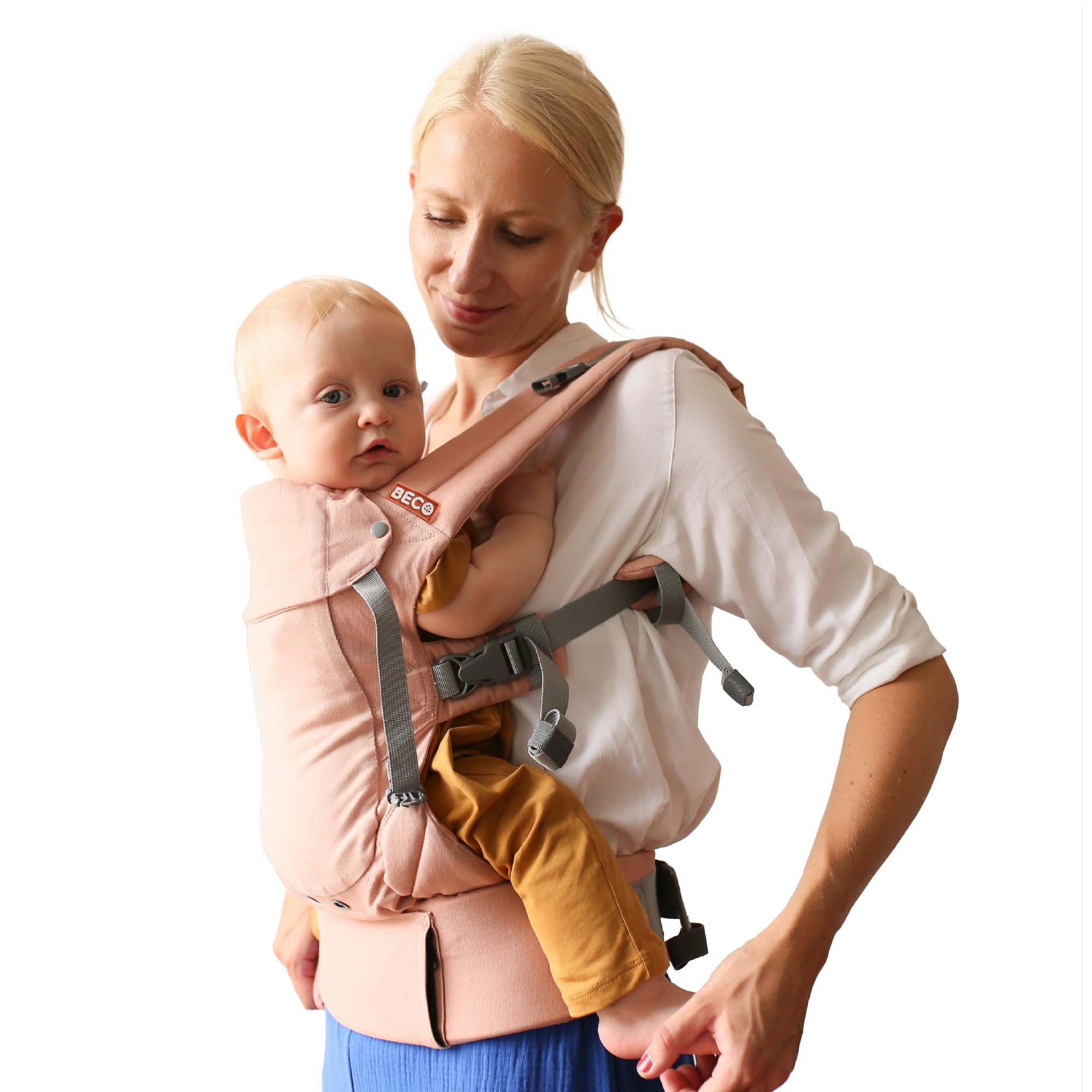 Beco Gemini Mochila Portabebés Ergonómica de 3,2 a 15,8 kg (7–35 lbs) - Posición en M, Asiento Ajustable - Mochila de Porteo para Recién Nacidos y Niños Pequeños100% Algodón (Geo Floral) — view 18