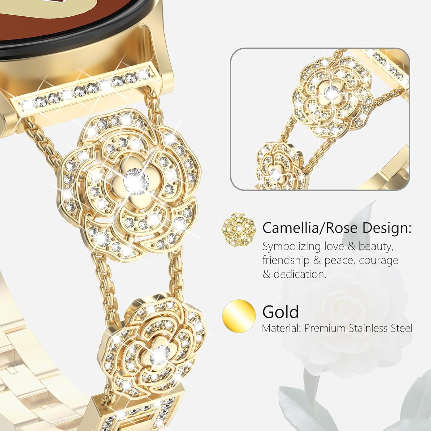 WINGLE for Galaxy Watch 8/8 Classic Band 40/44/46mm Galaxy Watch 7 6 5 4 FE Band 40mm 44mm Samsung Watch 5 Pro Bands 45mm, Women Bling Sparkling Diamond Bands for Watch 6/4 Classic 43mm 47mm 42mm 46mm - Image 2