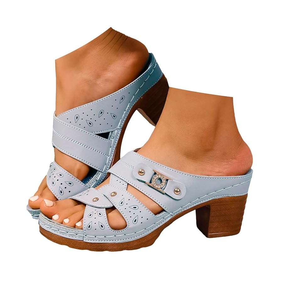 Damen Sandalen Mit Strass - Elegante Keilsandalen Sommer Pantoletten Gr. 37-41