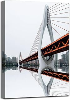 Chongqing Cityscape China Yangtze River Bridge across the river Canvas Wall Art Decor For Bedroom Living Room Painting Large Framed Picture Posters Prints Bathroom Office Kitchen Artwork 20x30