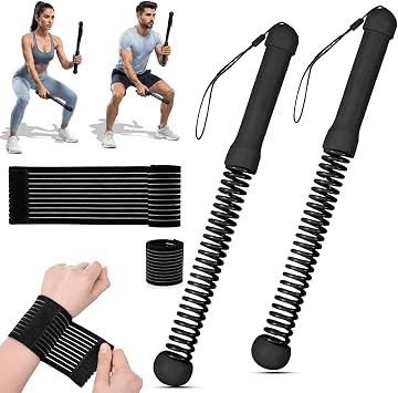 Ropeless Battle Ropes for Home Gym, Cordless Battle Ropes with Adjustable Weights, Portable Silent Workout Equipment for Men & Women, Battle Rope Sticks for HIIT, Cardio & Strength Training