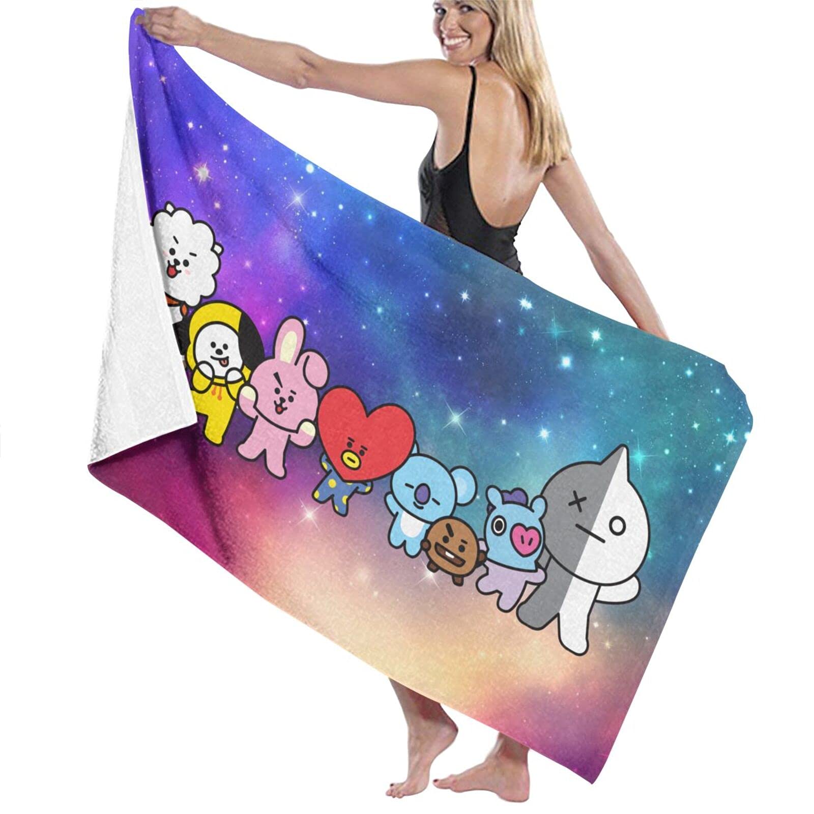 BTS  バスタオル　140cm×69cm Amazon｜防弾少年団 Bt21 バスタオル ビーチタオル アニメ 人気