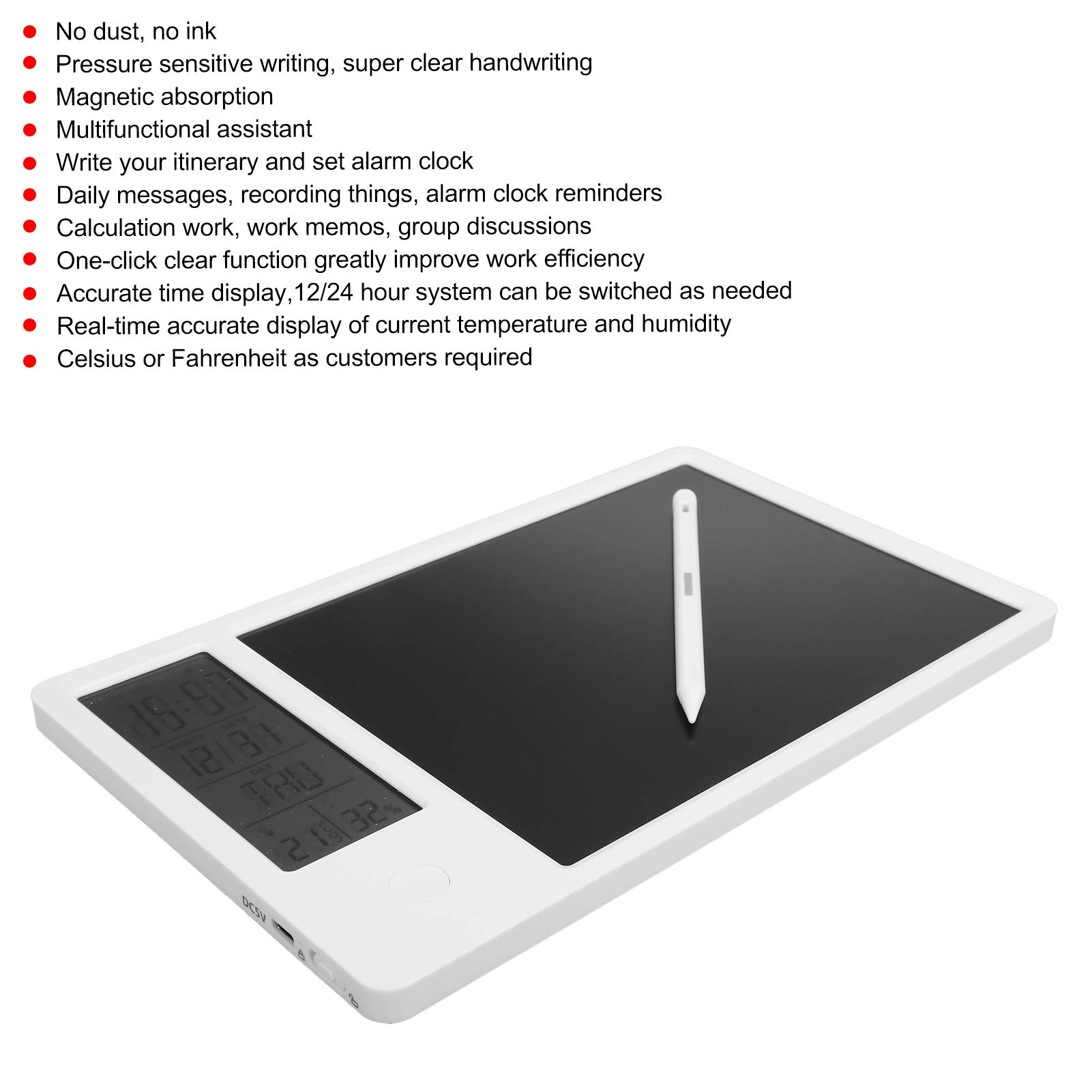 SYH&AQYE Tablette D'écriture LCD ZH-10, Tablette D'écriture de Calendrier de Bureau électronique Réutilisable avec Stylet, Affichage Précis en Temps Réel, Tableau D'écriture Clair en Un Clic