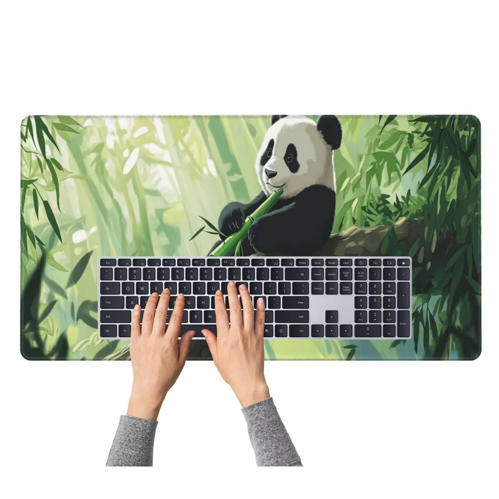 Tappetino Mouse animale Panda gigante tappetino mouse xxl gaming 1500x800x3mm Grande Tappetino per mouse waterproof，superficie prova di versamento e base antiscivolo，casa Ufficio scrivania Decor I36