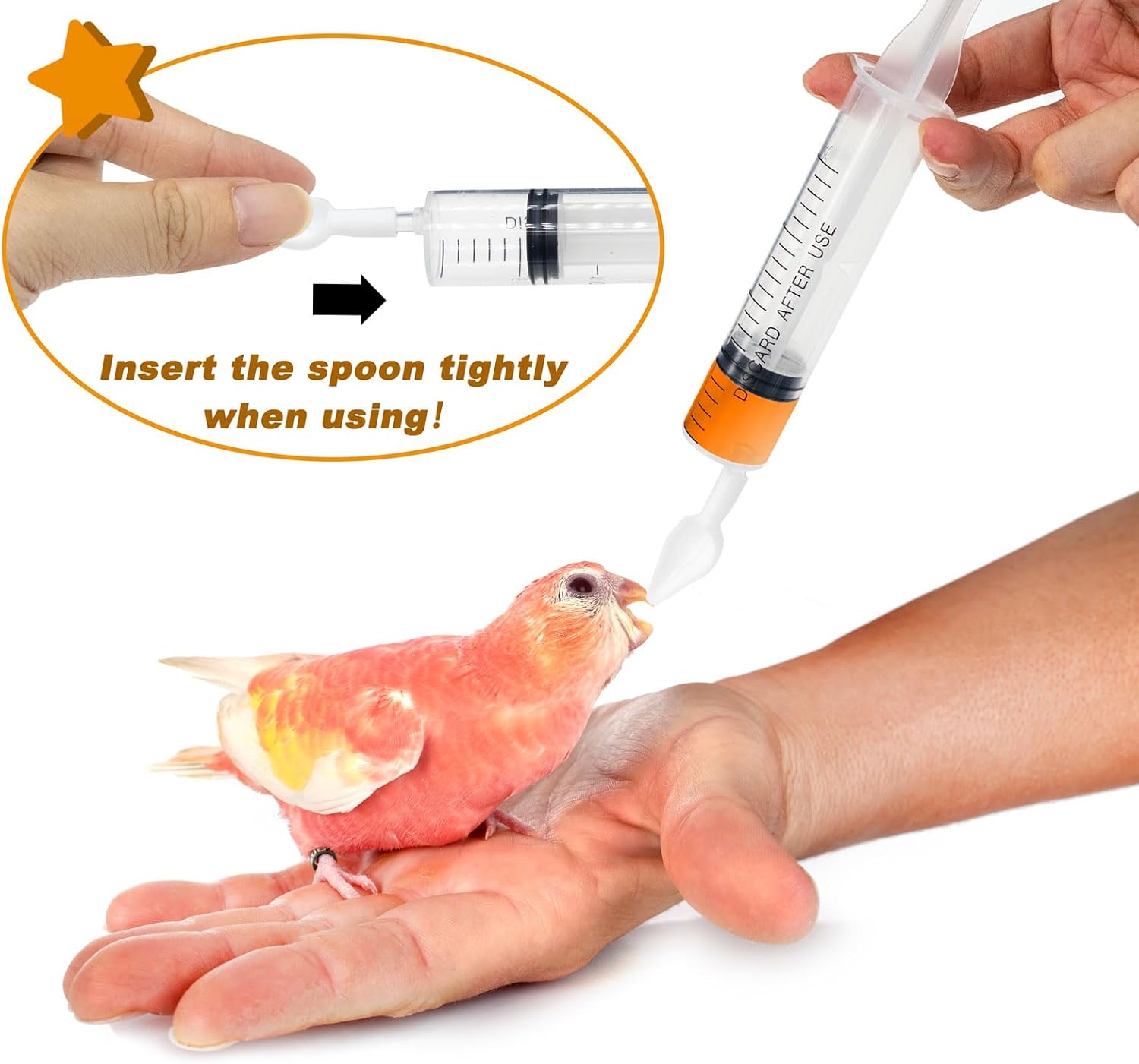 Baby Bird Feeding Syringe Set Baby Bird Parrot Small Pet Manual Feeding Syringe Set for Parrot Small Pet Syringe with Spoon Tip & Tubes (10ml+10ml+20ml+60ml)