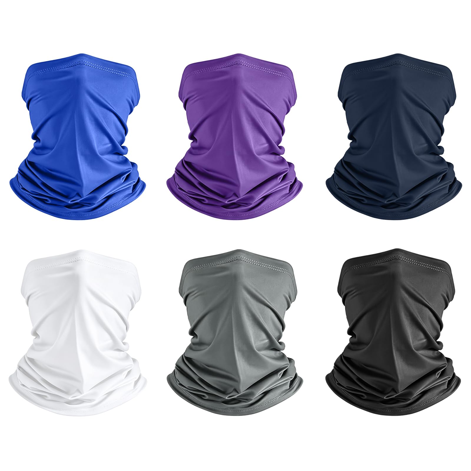 Paquete de 6 máscaras faciales refrescantes para hombres y mujeres, transpirables, protección contra el polvo, rayos UV, multifuncionales, reutilizables