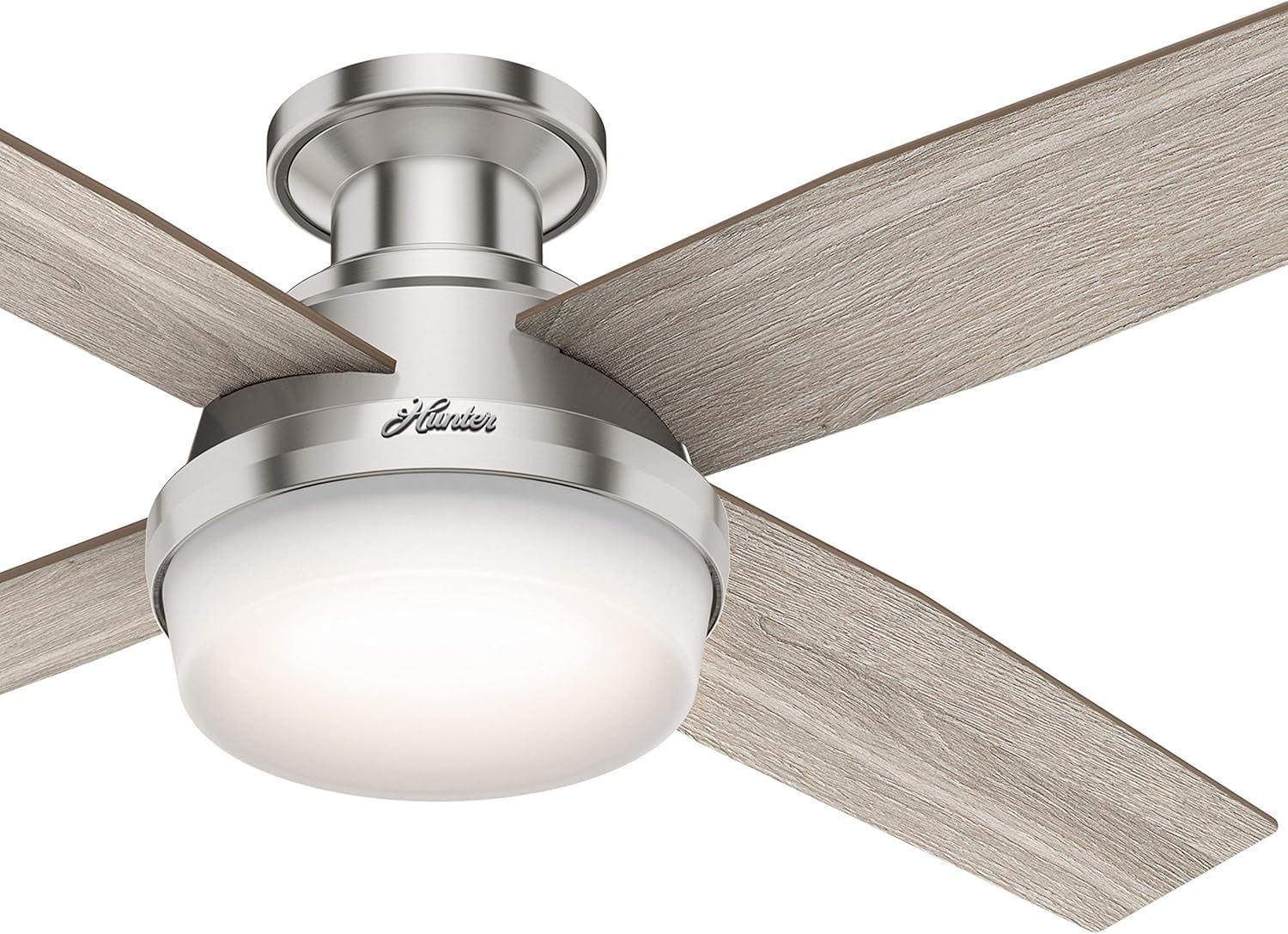 Hunter Fan 52 Inch Ceiling Fan, Contemporary Indoor Ceiling Fan with Light, Remote Control, Reversible Motor for Bedroom, Living Room/Family Room, Dining Room, Kitchen, Office (Renewed)