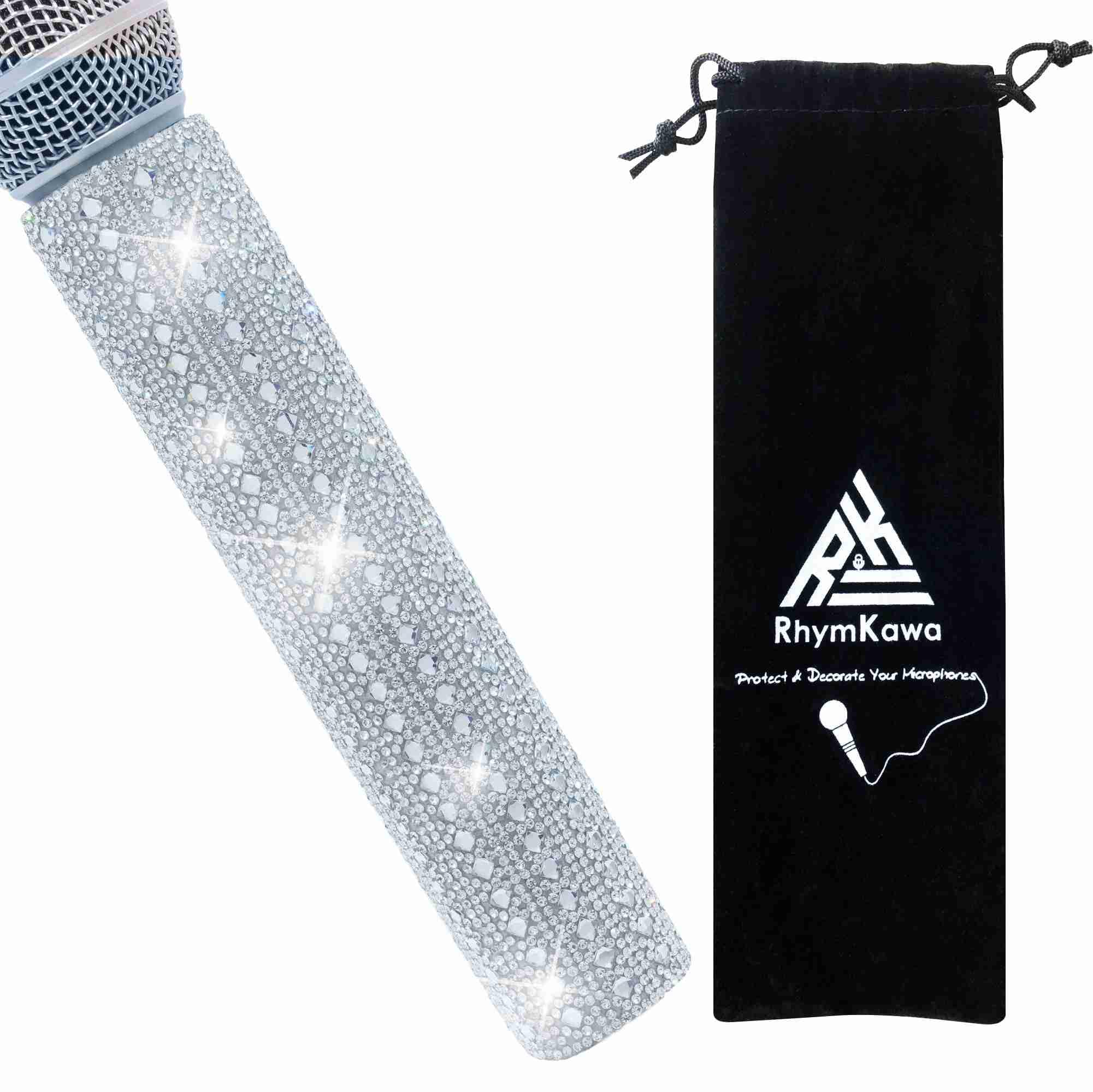 Rhinestone Sleeve for Wireless Microphone Bling for Party, Filming and Tours Shows Glittering (Mic Not Included)