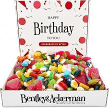 Happy Birthday Sweets - 1kg Original Classic Retro Fizzy Pick and Mix, Gift Hamper Box by Bentley & Ackerman.